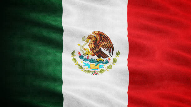 istock Waving Fabric Texture Of Mexico National Flag Background 1737197663