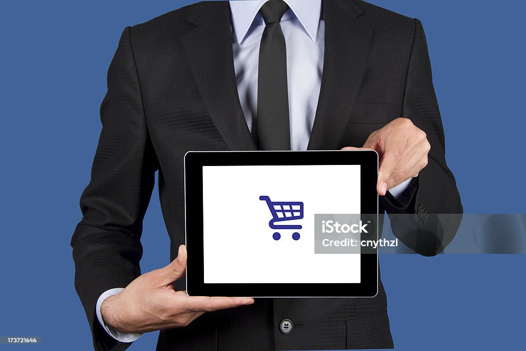 Concepto de compras en línea con Tablet Pc pantalla - Foto de stock de Globo terráqueo libre de derechos