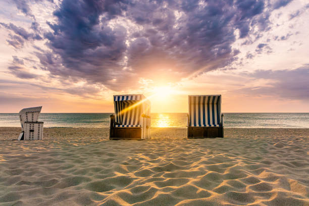 Sunset at Kampen Beach on the island Sylt