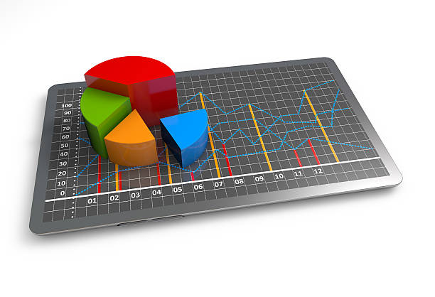 negócio gráfico de crescimento - growth plan graph digital tablet imagens e fotografias de stock