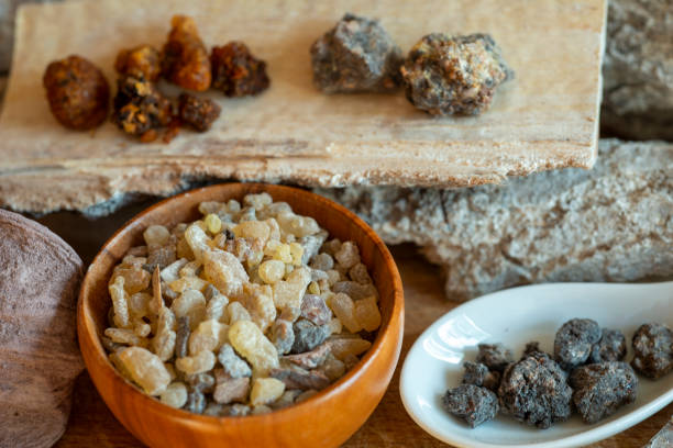 istock various incense resin chunks on small plates - boswellia - used as medicine 1737228126