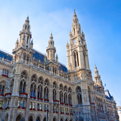 Rathaus - Vienna City Hall, Vienna, Austria. The Rathaus serves as the seat of the mayor and city council of the city of Vienna