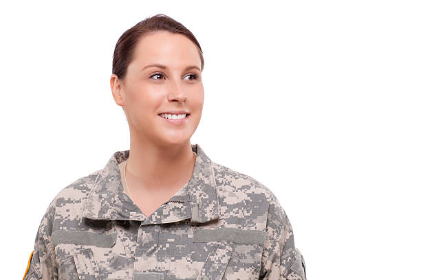 istock Smiling female soldier 173724674