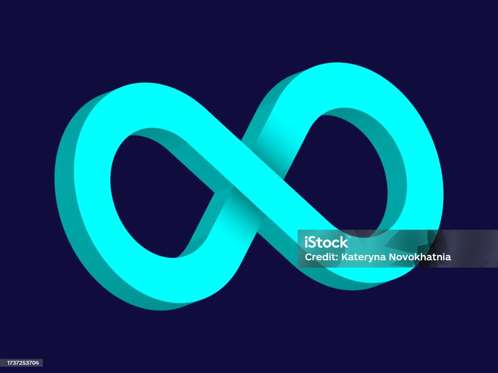 Infinity Sign Web Mint 3d Infinity Symbol On Dark Blue Background Endless Vector Logo ...