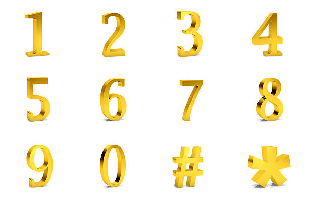 numer - number 4 gold number three dimensional shape zdjęcia i obrazy z banku zdjęć