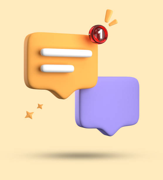 istock 3d rendering of speech bubble, 3D pastel chat icon set. Set of 3d speak bubble. 1737270716