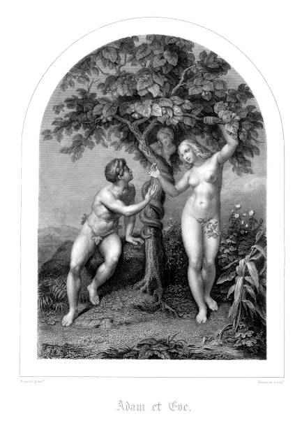 illustrations, cliparts, dessins animés et icônes de adam et réveillon du nouvel an - adam & eve