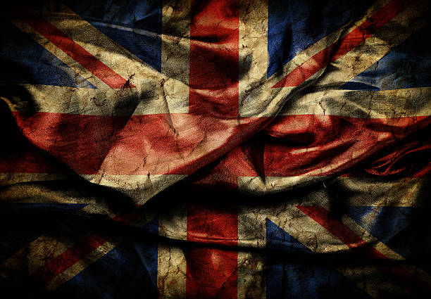 bandeira de grunge inglaterra - british flag flag old fashioned retro revival - fotografias e filmes do acervo