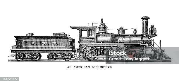 빈티지 아메리칸 기관차 기차에 대한 스톡 벡터 아트 및 기타 이미지 - 기차, 증기 기관차, 고풍스런