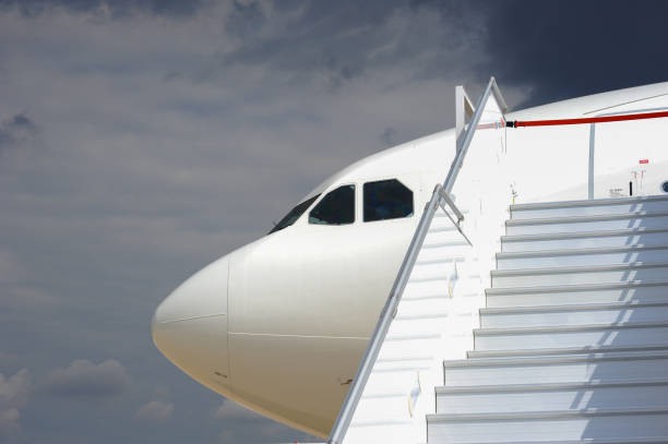 istock Passenger staircase of large passenger plane 1737289568