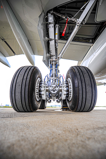 Landing and take-off gear and wheels of a passenger plane
