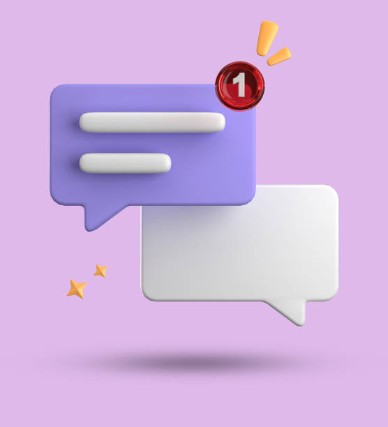 istock 3d rendering of speech bubble, 3D pastel chat icon set. Set of 3d speak bubble. 1737301042