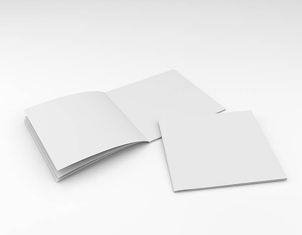istock Empty pages of a book scattered on a white background 173731043