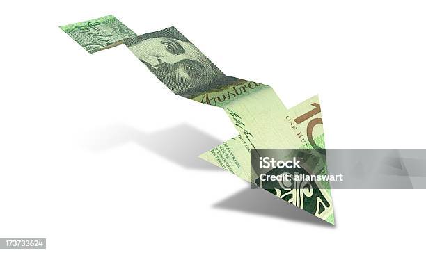 호주 달러 수거통 참고 하향 추세 화살표 호주 달러에 대한 스톡 사진 및 기타 이미지 - 호주 달러, 화살표, 0명