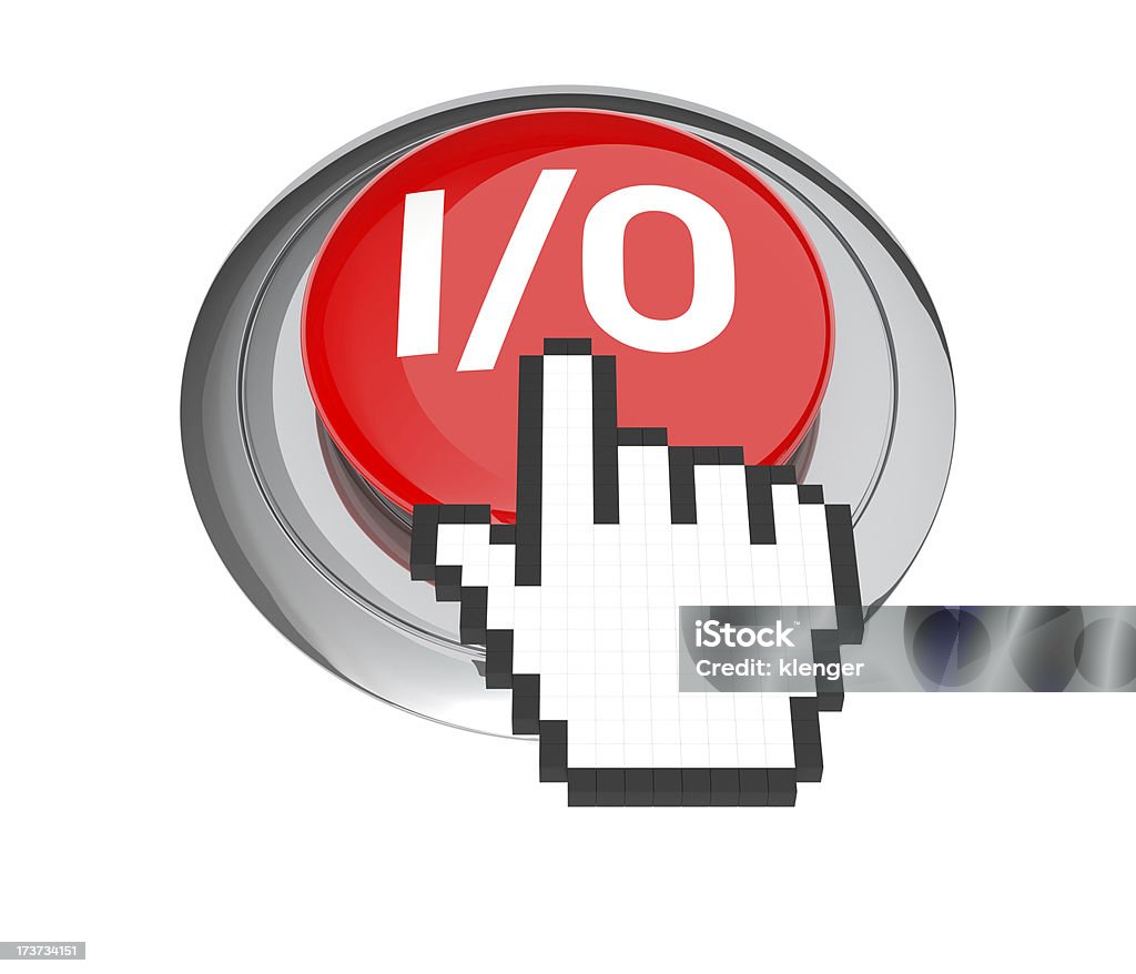 I/O bouton - Photo de Bouton poussoir libre de droits