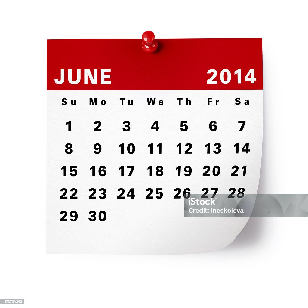 Calendario giugno 2014 - Foto stock royalty-free di 2014