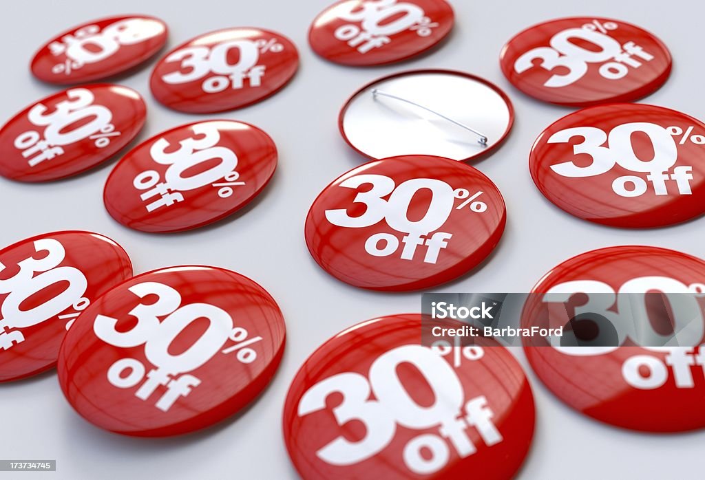 30% di sconto sui PIN - Foto stock royalty-free di Affari