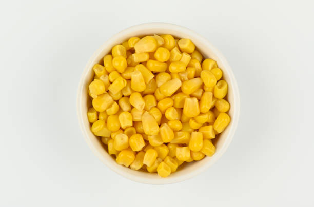 istock Sweet corn in a ceramic bowl on a white background 1737349145
