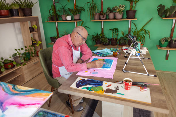 istock Online Art Class for Seniors 1737369488