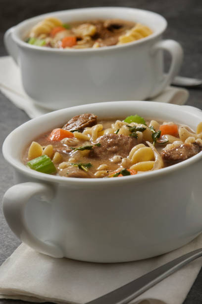 istock Beef and Barley Vegetable soup with Pasta 1737372291