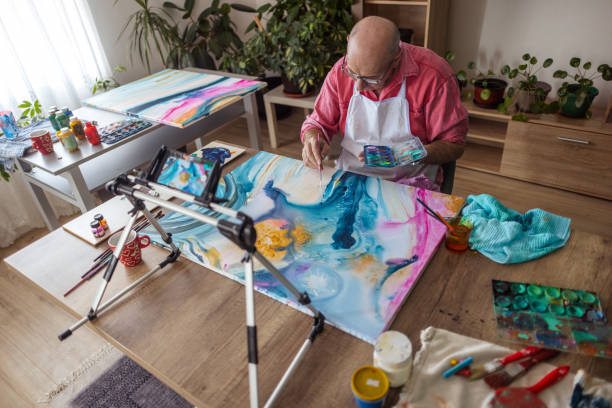 istock Artistic Journey of a Senior Painter 1737390500