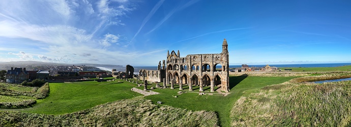 Ruins of Whitby Abbey was a 7th-century Christian monastery that later became a Benedictine abbey. Whitby