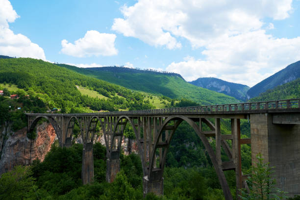 istock Famous Durdevica bridge in Montenegro. Long bridge over the deep canyon 1737396974