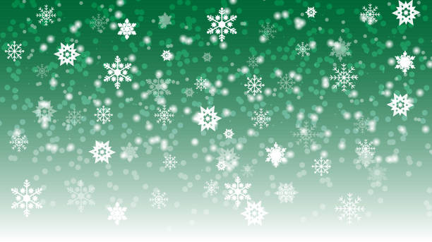 istock Snow flakes elements in green background. Use as background, wallpaper for Christmas and New Year season. Vector Illustration. 1737396981