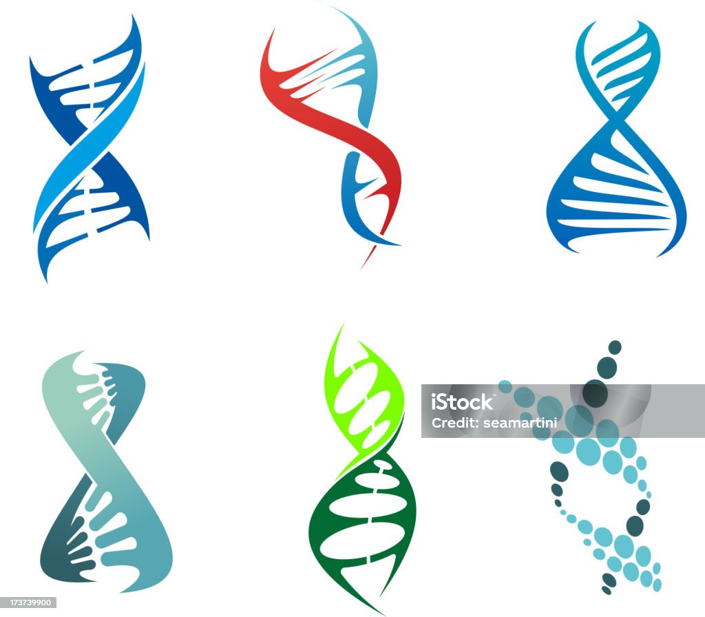 DNA and molecules DNA and molecule symbols set for chemistry or biology concept design Biological Cell stock vector