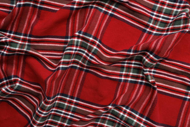 istock Background of traditional checkered christmas red fabric 1737428567