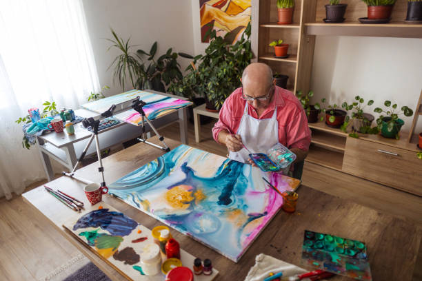 istock Artistic Journey of a Senior Painter 1737437964