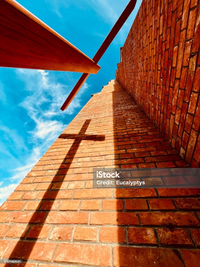 The Cross shadow on the Church Abstract Stock Photo