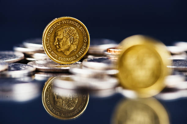 divisa sueca - coin swedish currency swedish coin collection fotografías e imágenes de stock