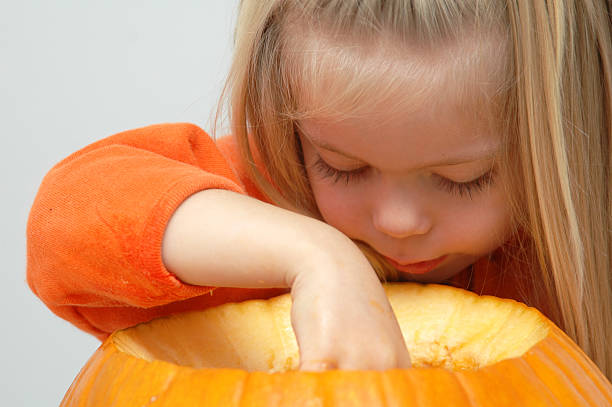 Pumpkin Girl stock photo