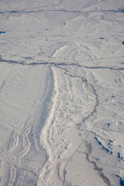 istock Arial view of snow covered terrain 173749101