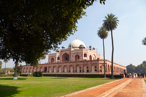 Dhaka, Bangladesh - February 22, 2014: Exterior of the Mausoleum of Bibipari in Lalbagh fort, Dhaka, Bangladesh.