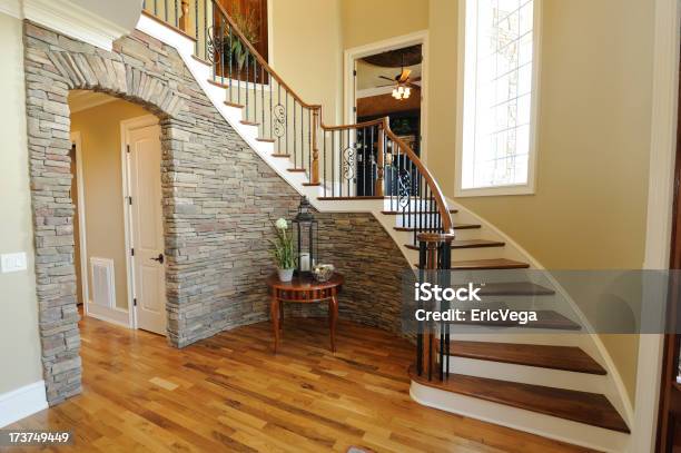 Home Interior Stock Photo - Download Image Now - Staircase, Hardwood Floor, Building Entrance