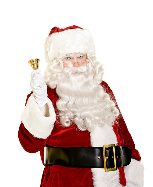 istock Santa with bell isolated on white 173749735