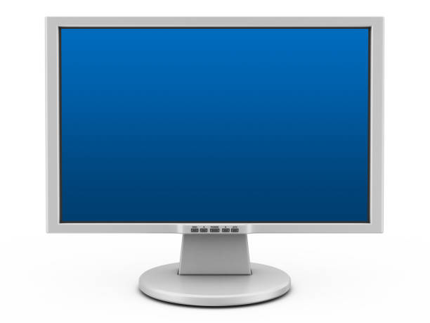 istock silver monitor with blue screen 173750035