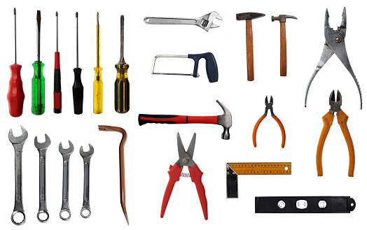 Kinds of hand tools.