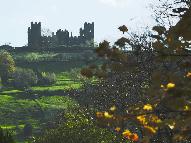 riber castelo no outono - castle famous place low angle view england - fotografias e filmes do acervo