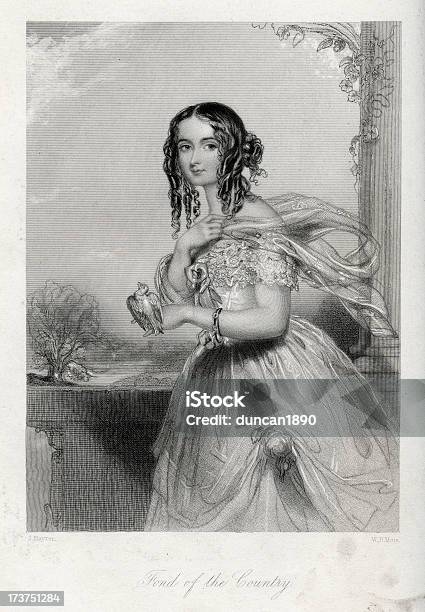 Fond De La Campagne Vecteurs libres de droits et plus d'images vectorielles de 1840-1849 - 1840-1849, Femmes, Seulement des femmes