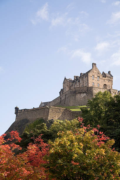 Edinburgh castle in autumn stock photo