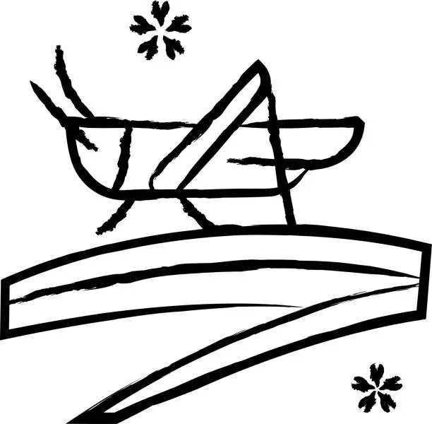Vector illustration of Grasshopper hand drawn vector illustration