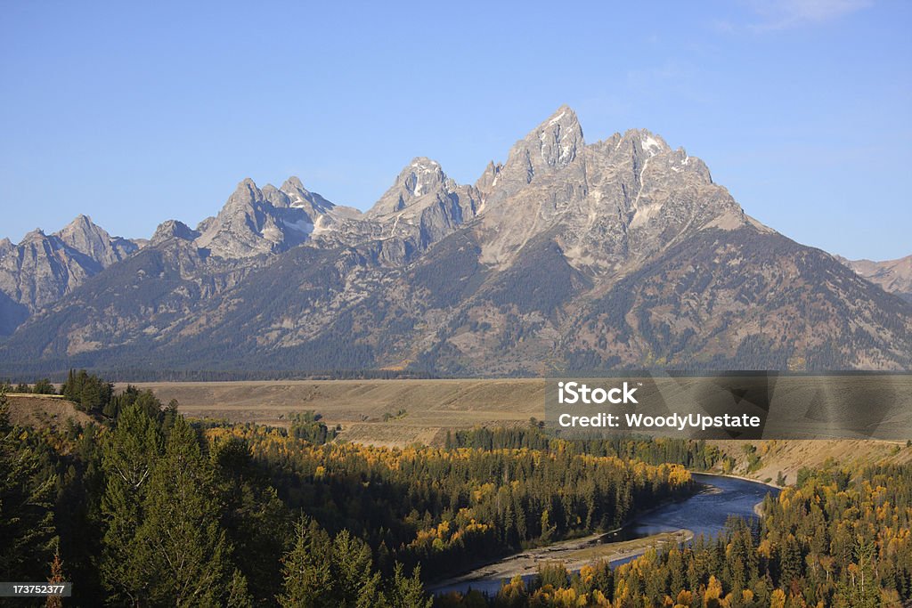 Grand Teton und Snake River - Lizenzfrei Bach Stock-Foto