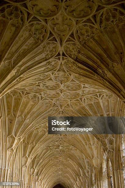 Cloistered Corridor With Fan Vaulting Stock Photo - Download Image Now - Ancient, Anglican, Arch - Architectural Feature