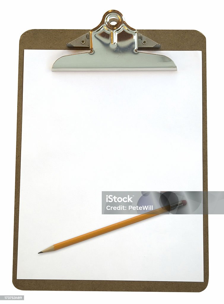 Планшет с зажимом & карандаш (w/path - Стоковые фото Список роялти-фри