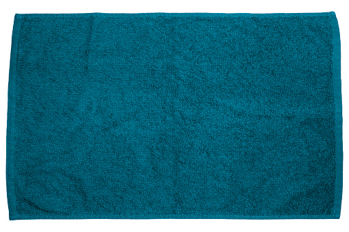 New face blue towel isolate on white background for copy space and mockup