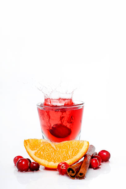 Vodka cranberry with garnish stock photo