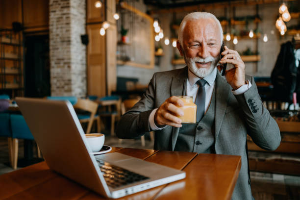 istock Busy senior in a cafe 1737544808